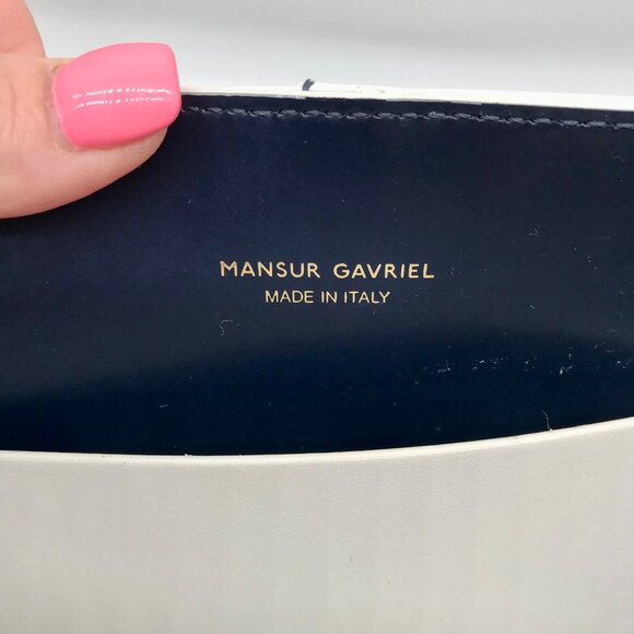 Mansur Gavriel White Leather Convertible Satchel - Picture 11 of 12